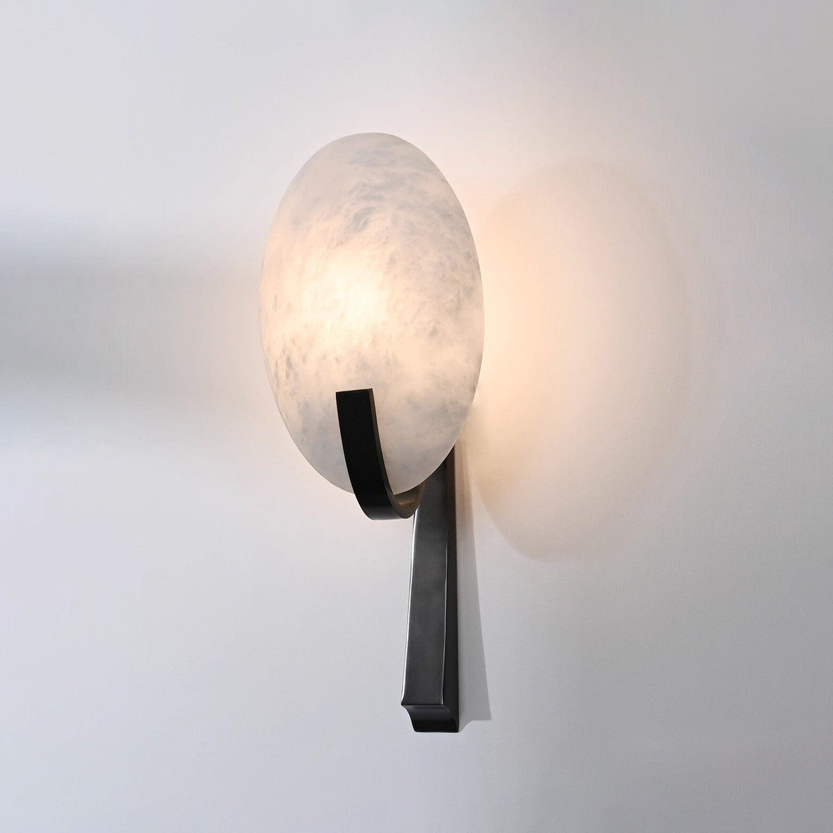 Oval Wall Sconce in alabaster for Hallway by AUVIELIGHT