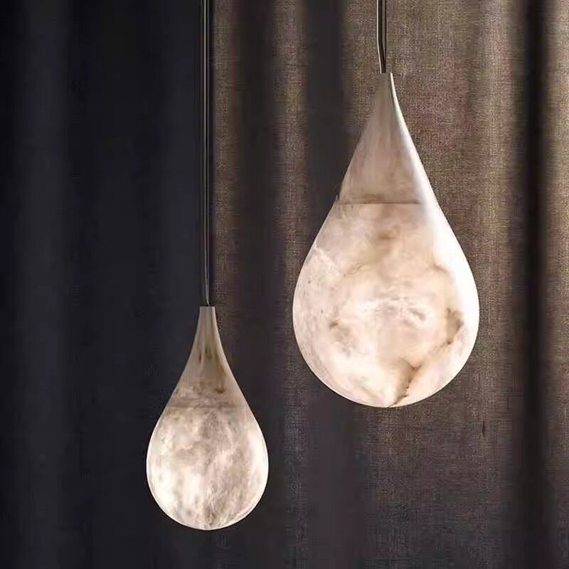 Tova Teardrop Pendant Light in alabaster for Kitchen Island by AUVIELIGHT