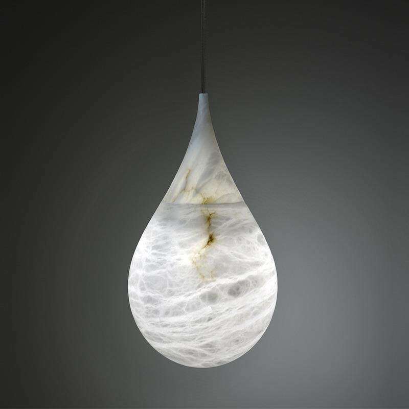 Tova Teardrop Pendant Light in alabaster for Kitchen Island by AUVIELIGHT