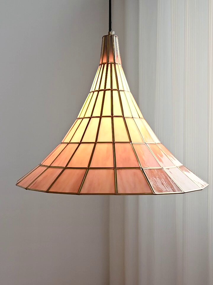 Conical Pendant Light in stained glass for Kitchen Island by AUVIELIGHT