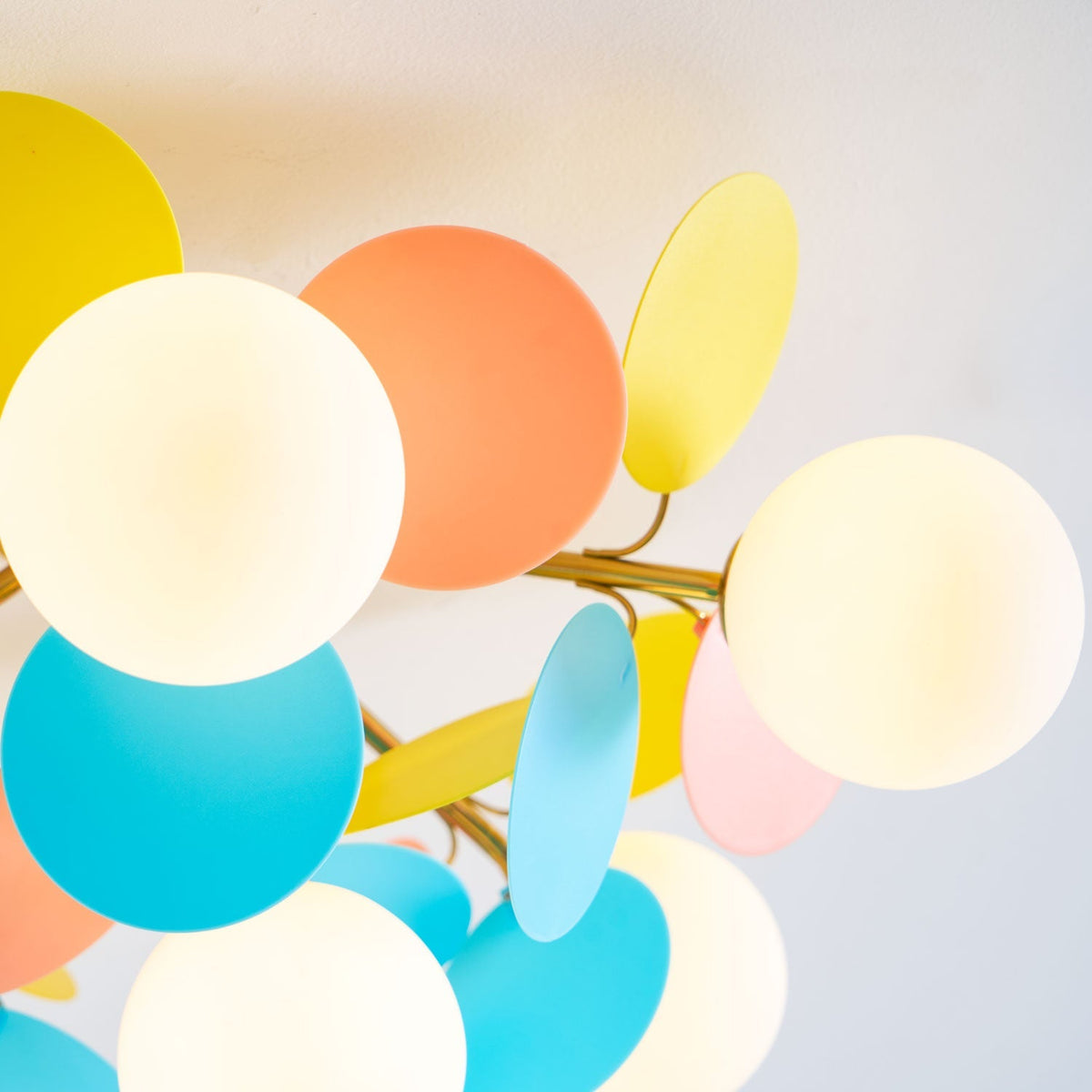 Pastel Petal Semi-Flush Mount for Low Ceilings by AUVIELIGHT