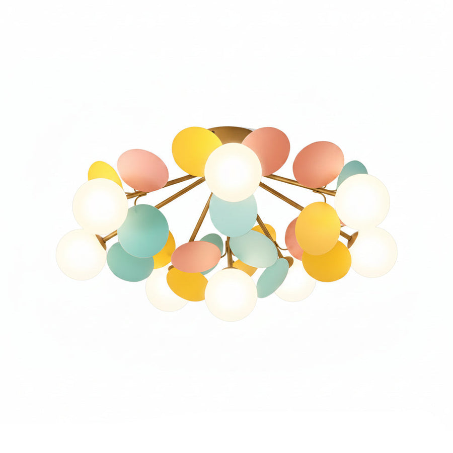 Pastel Petal Semi-Flush Mount for Low Ceilings by AUVIELIGHT