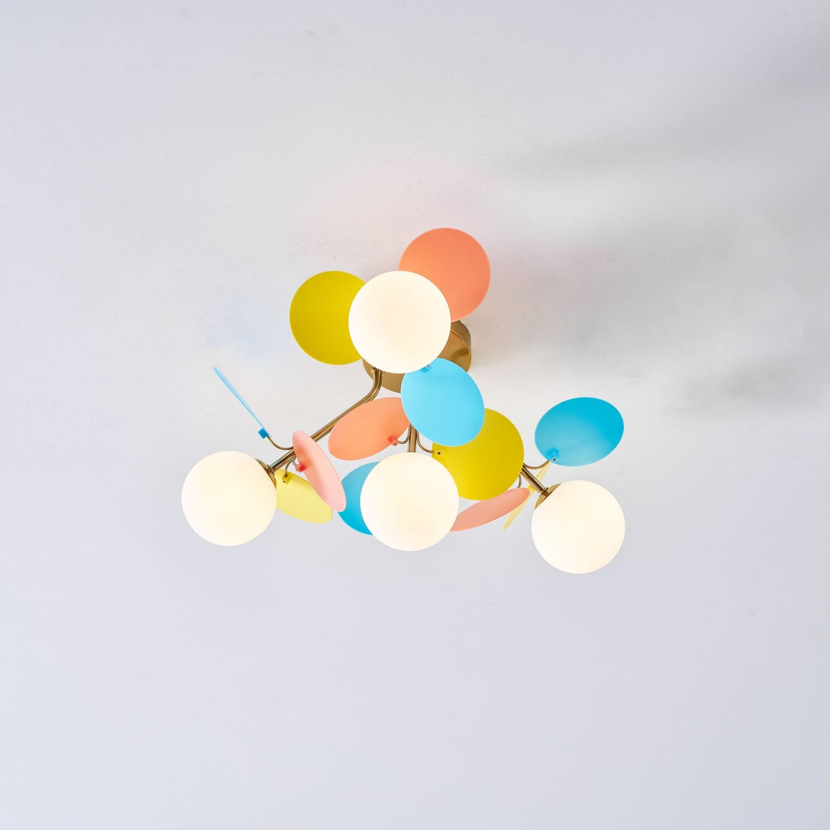 Pastel Petal Semi-Flush Mount for Low Ceilings by AUVIELIGHT
