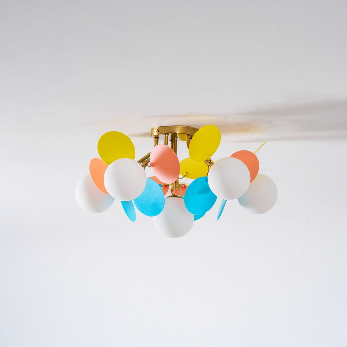 Pastel Petal Semi-Flush Mount for Low Ceilings by AUVIELIGHT