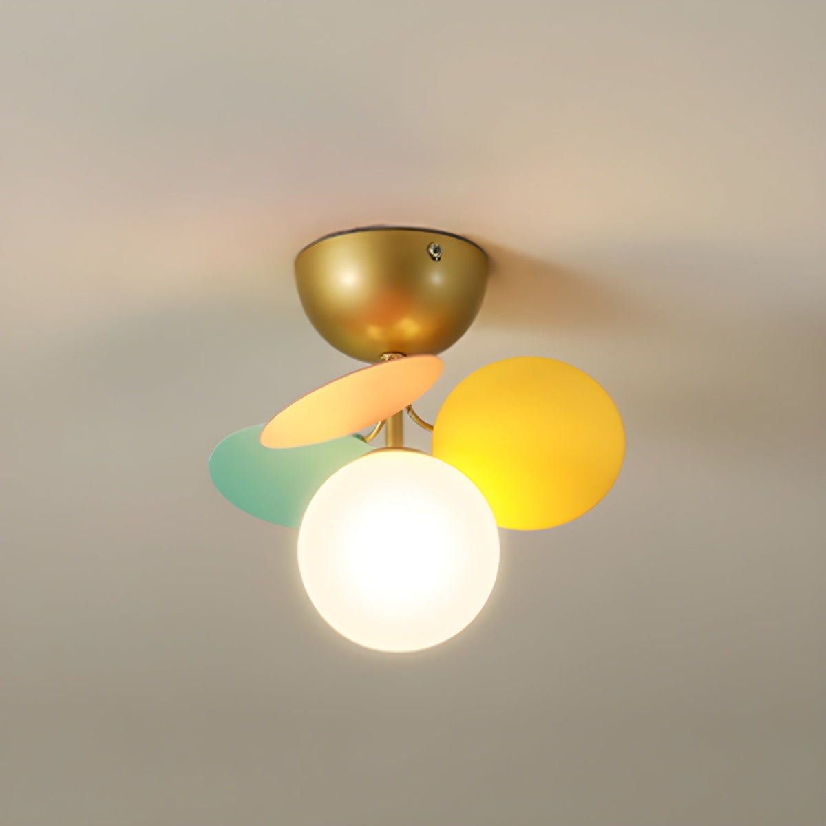 Pastel Petal Semi-Flush Mount for Low Ceilings by AUVIELIGHT