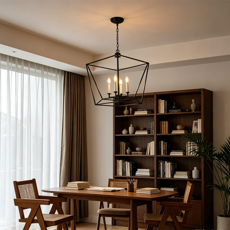 Geometric Cage Chandelier for Dining Room by AUVIELIGHT