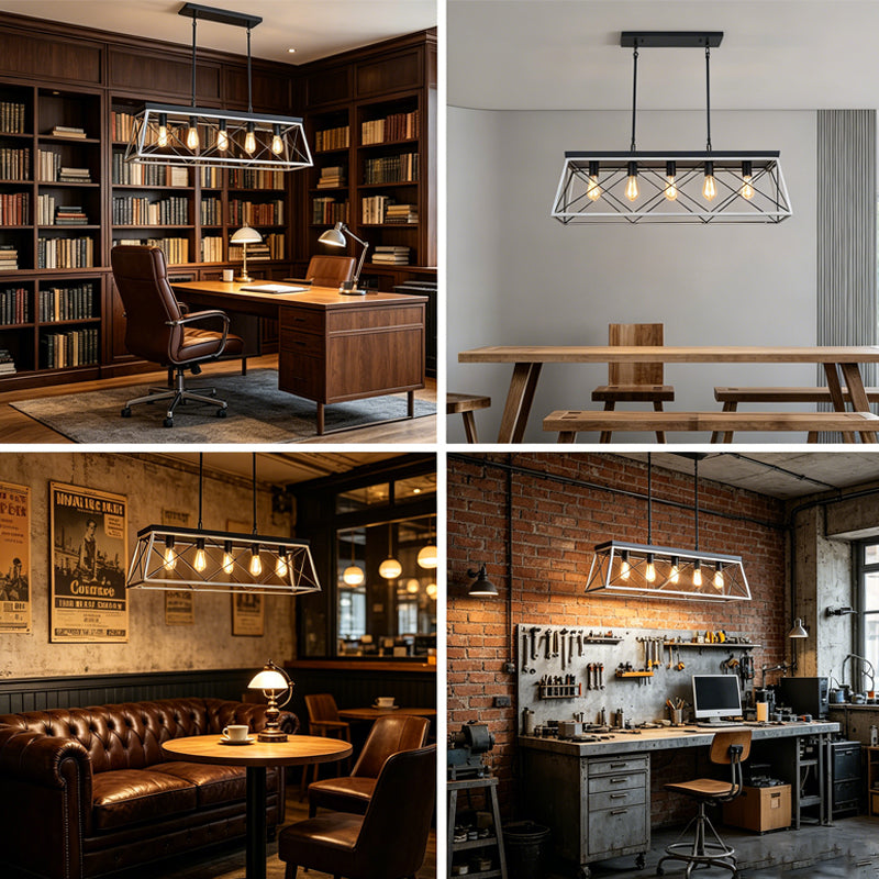 5-Light Linear Chandelier for Dining Room by AUVIELIGHT