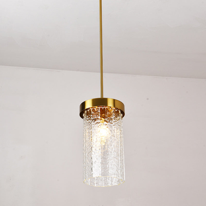 Cylinder Pendant Light in textured glass for Kitchen Island by AUVIELIGHT
