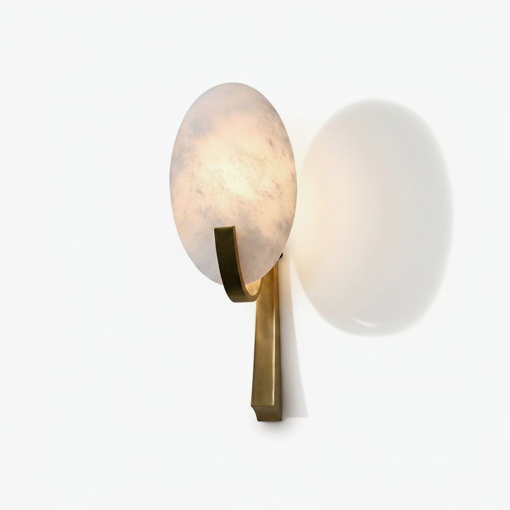 Oval Wall Sconce in alabaster for Hallway by AUVIELIGHT