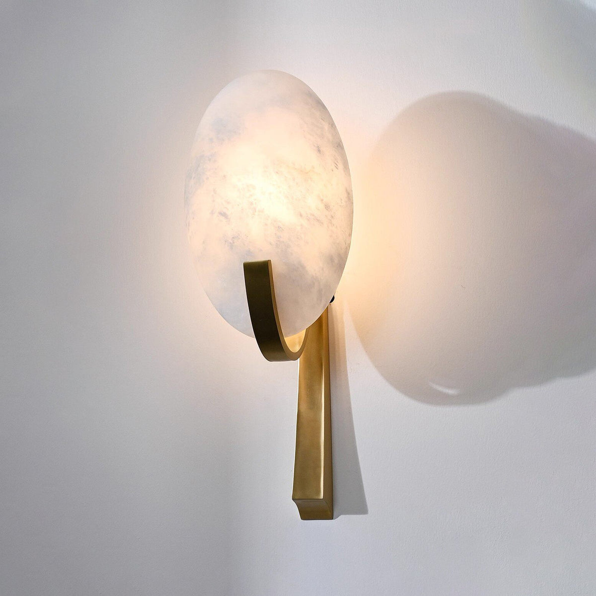Oval Wall Sconce in alabaster for Hallway by AUVIELIGHT