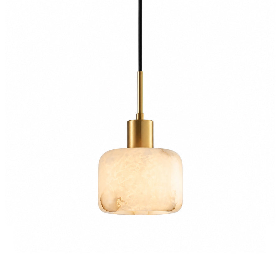 Halden Drum Pendant Light in alabaster for Kitchen Island by AUVIELIGHT