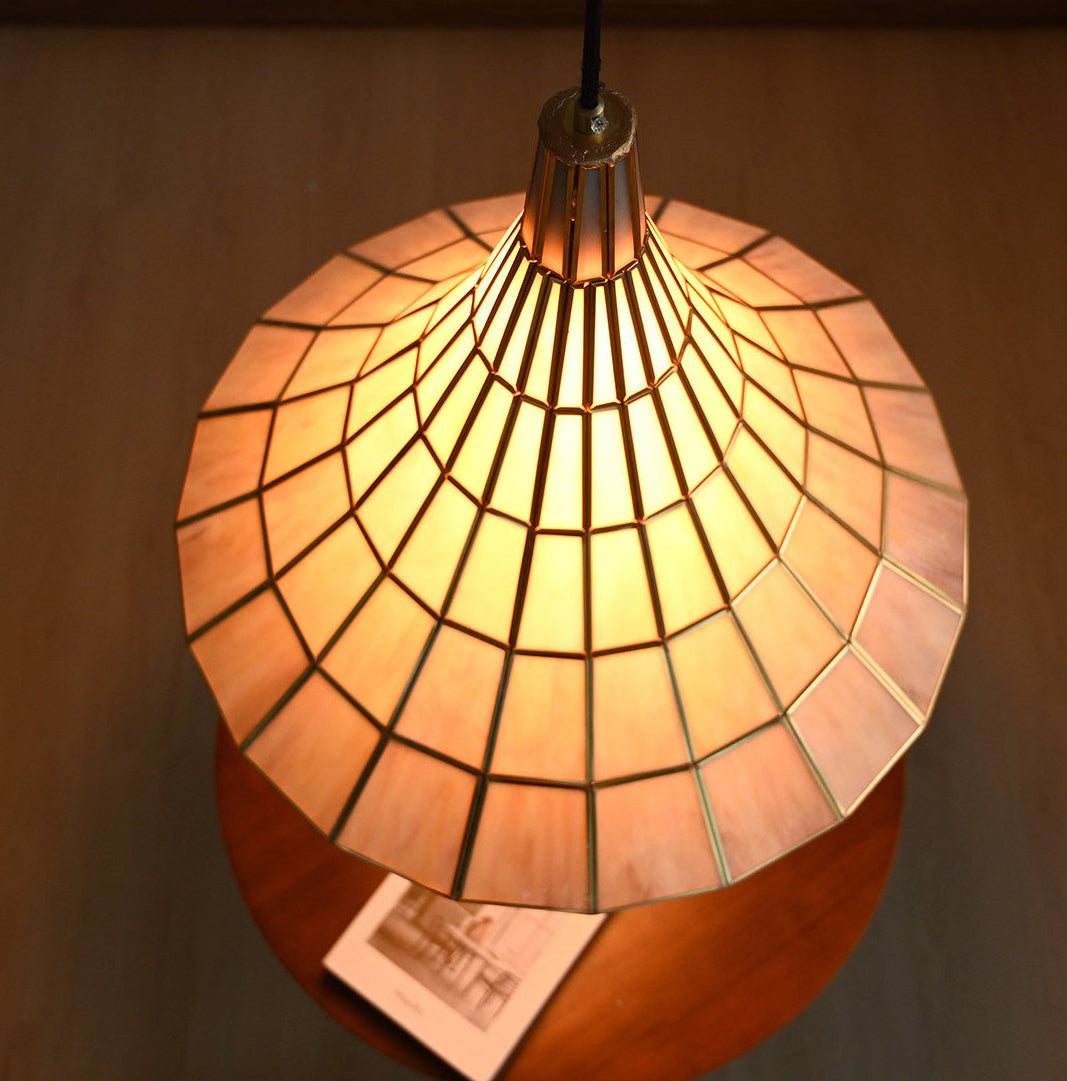Conical Pendant Light in stained glass for Kitchen Island by AUVIELIGHT