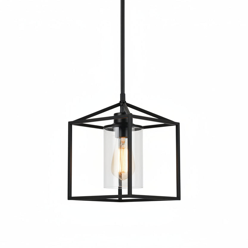 Lantern Cage Pendant Light in iron for Kitchen Island by AUVIELIGHT
