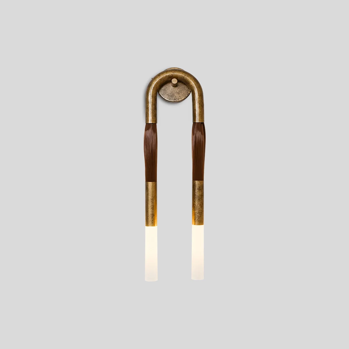Horsehair Wall Light for Hallway by AUVIELIGHT, ∅ 7.1" x H 26.4" / Dia 18cm x H 67cm / Bronze Aged