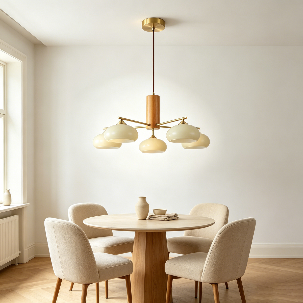 Elliptical Persimmon Chandelier for Dining Room by AUVIELIGHT