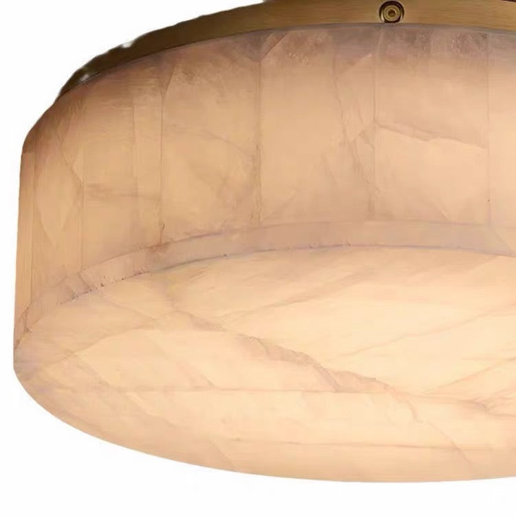 Round Flush Mount in alabaster for Low Ceilings by AUVIELIGHT