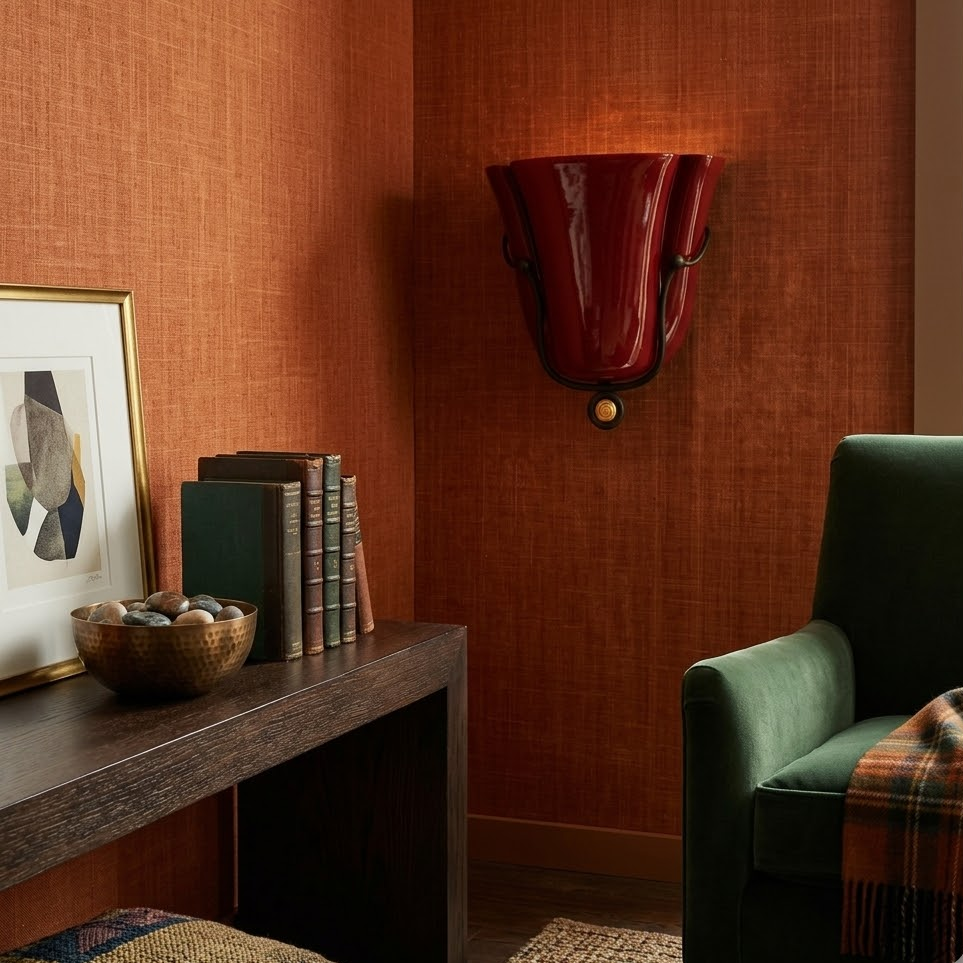 Tulip Wall Sconce in ceramic for Hallway by AUVIELIGHT