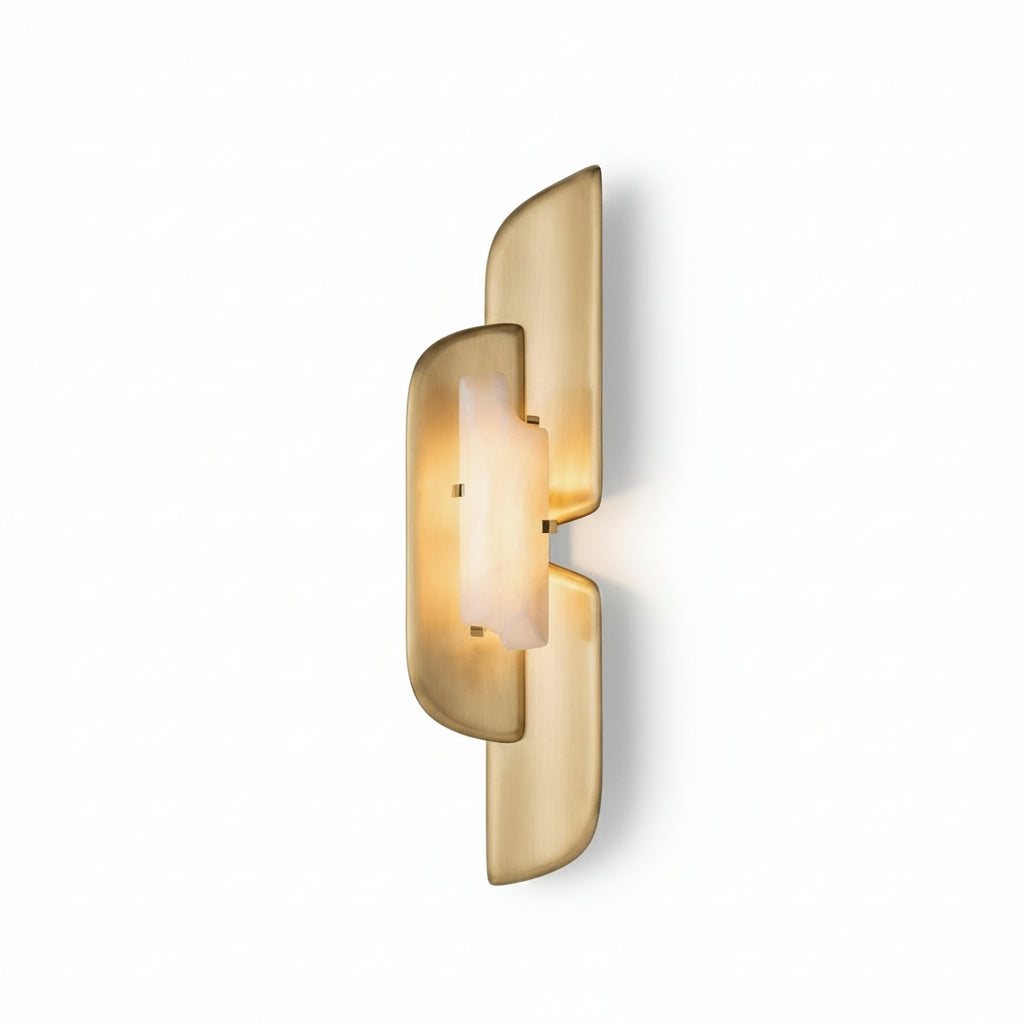 Layered Wall Sconce in alabaster for Hallway by AUVIELIGHT