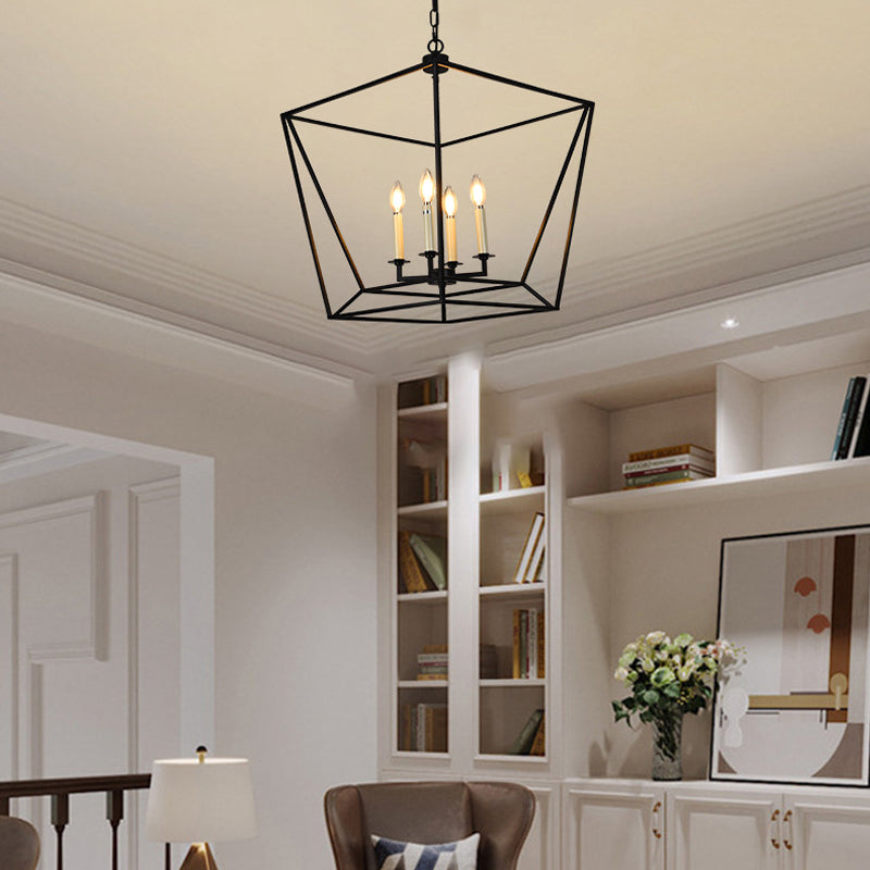 Geometric Cage Chandelier for Dining Room by AUVIELIGHT