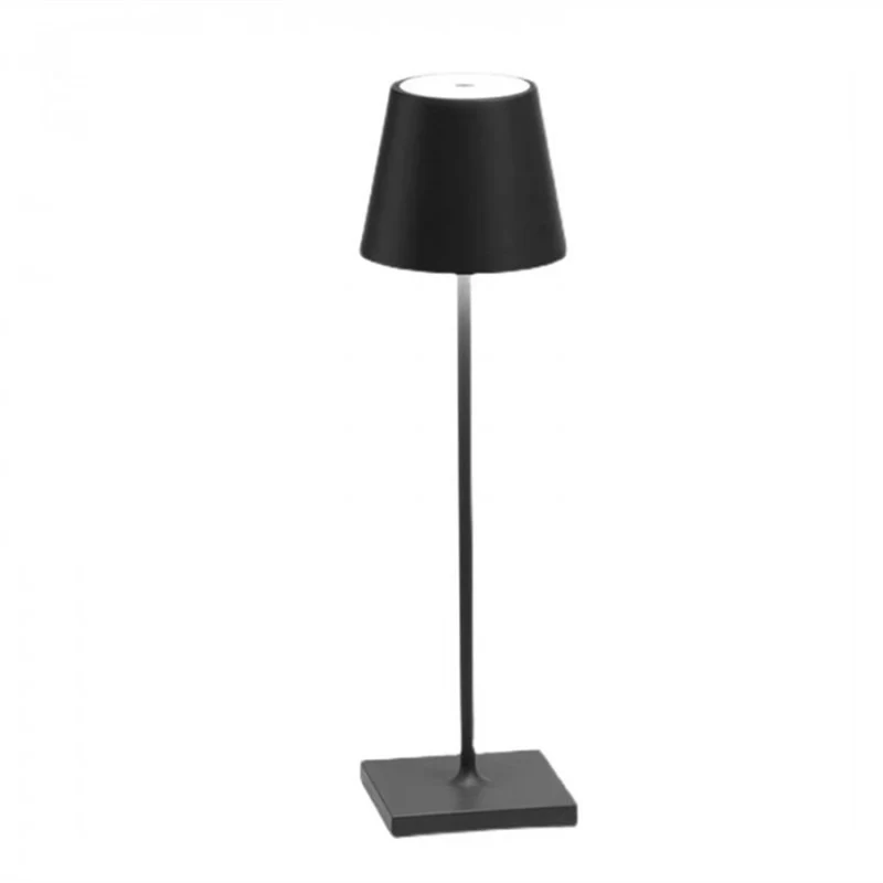 Apex Table Lamp for Living Room by AUVIELIGHT, ∅ 3.9″ x H 15″ / D 10cm x H 38cm / Black / Warm Light