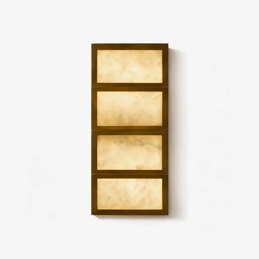 Cascade Rectangular Wall Sconce in alabaster for Hallway by AUVIELIGHT
