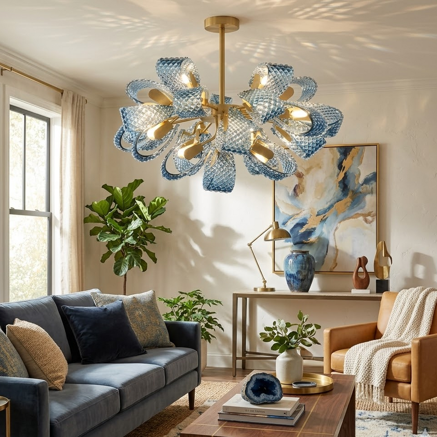 Ribbon Chandelier in textured for Dining Room by AUVIELIGHT