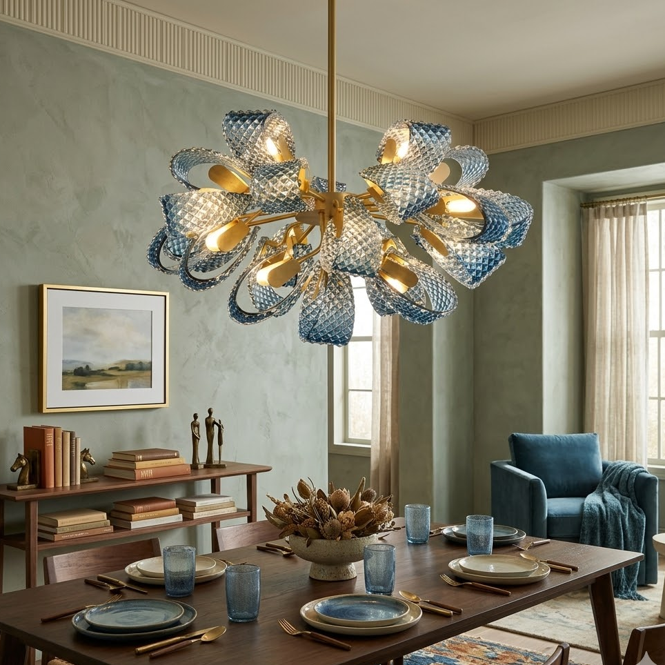 Ribbon Chandelier in textured for Dining Room by AUVIELIGHT