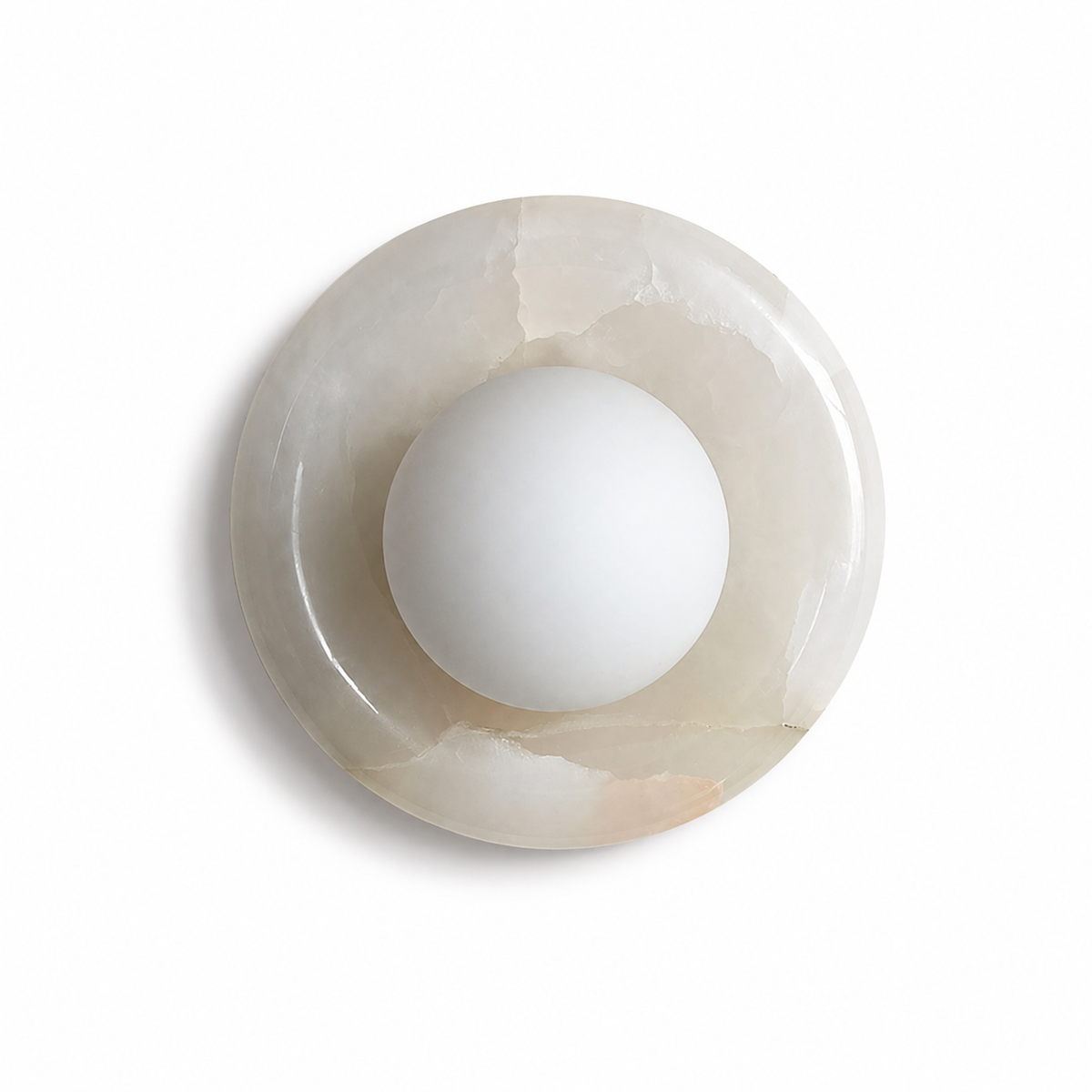 Round Wall Sconce in natural stone for Hallway by AUVIELIGHT