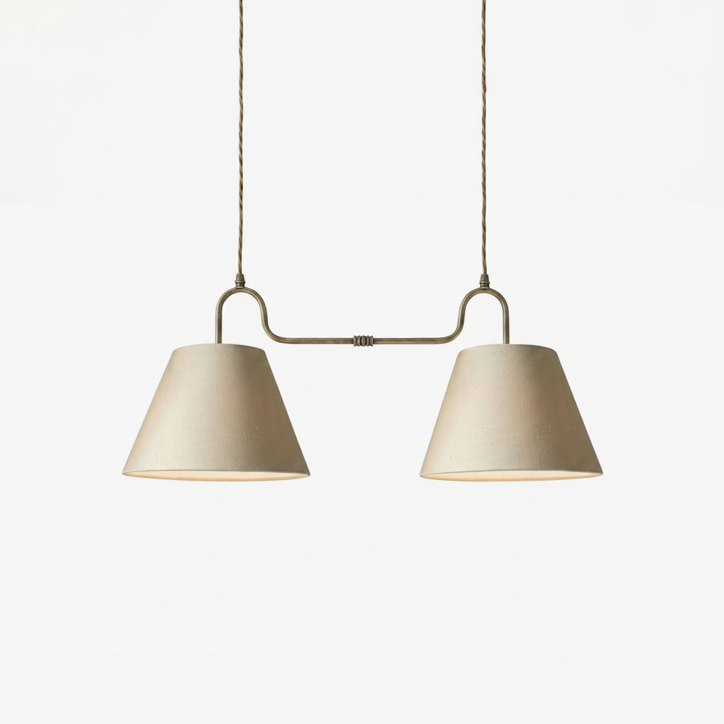 Althea Dual Pendant Light in linen for Kitchen Island by AUVIELIGHT