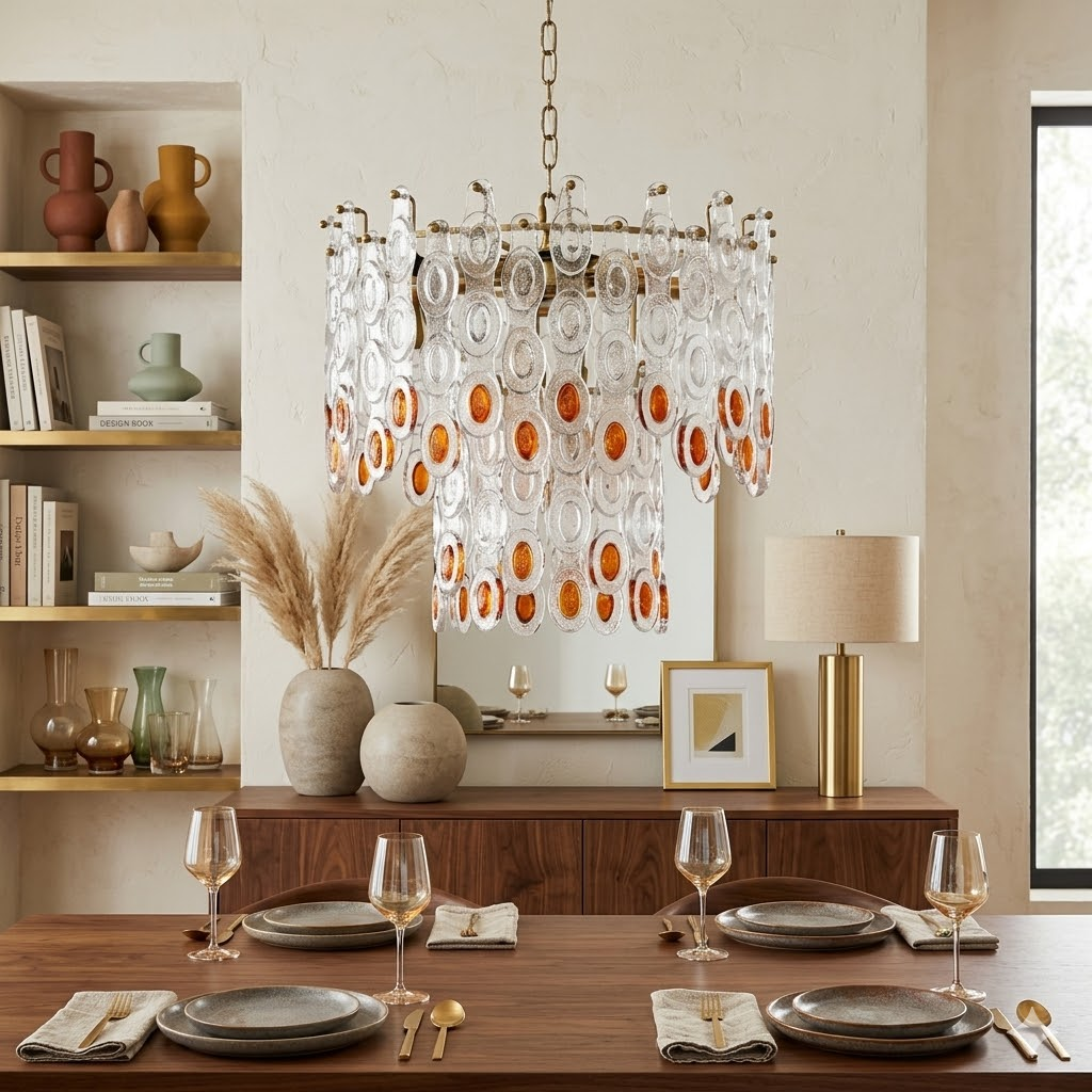 Link Geometric Chandelier for Dining Room by AUVIELIGHT