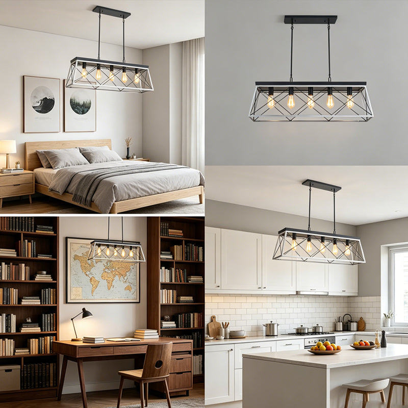 5-Light Linear Chandelier for Dining Room by AUVIELIGHT