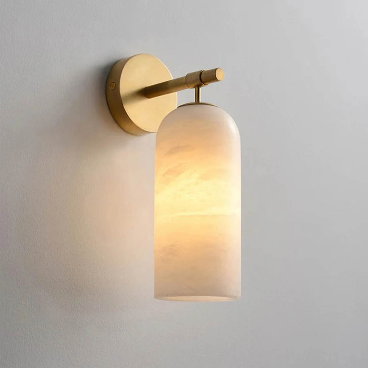 Cylinder Wall Sconce in alabaster for Hallway by AUVIELIGHT