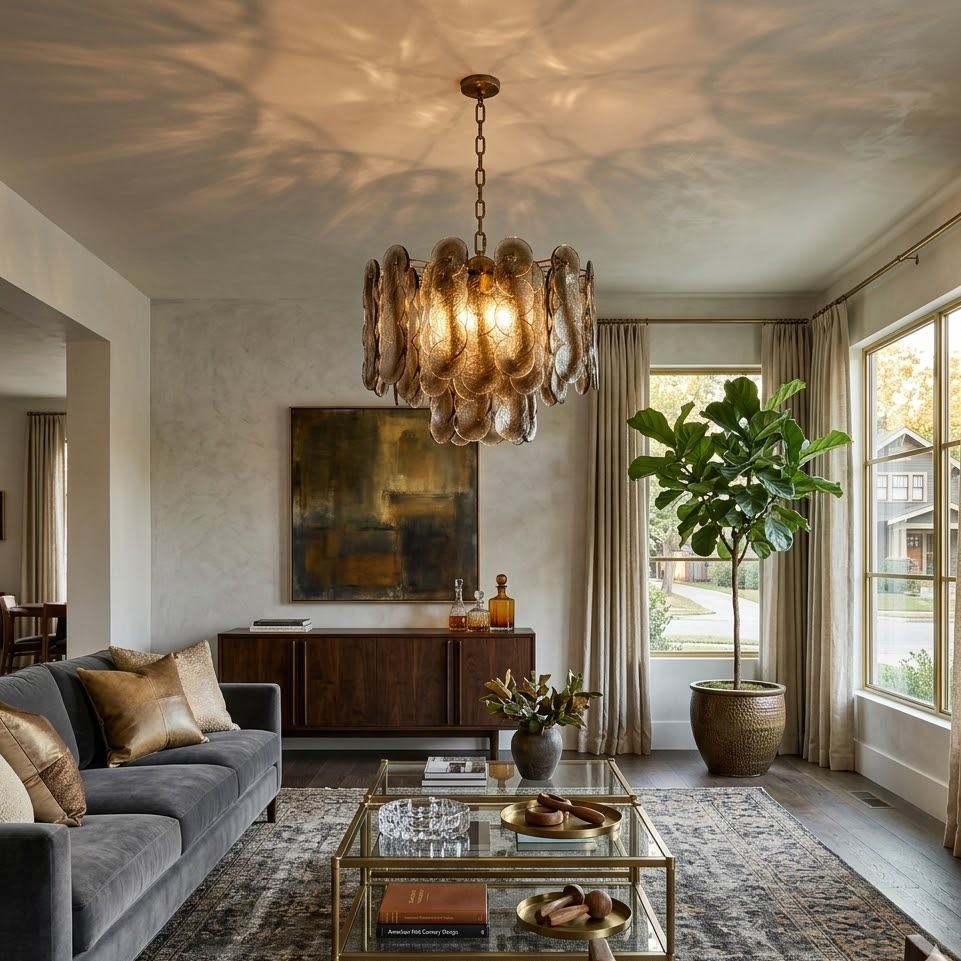 Interlocking Disc Chandelier for Dining Room by AUVIELIGHT