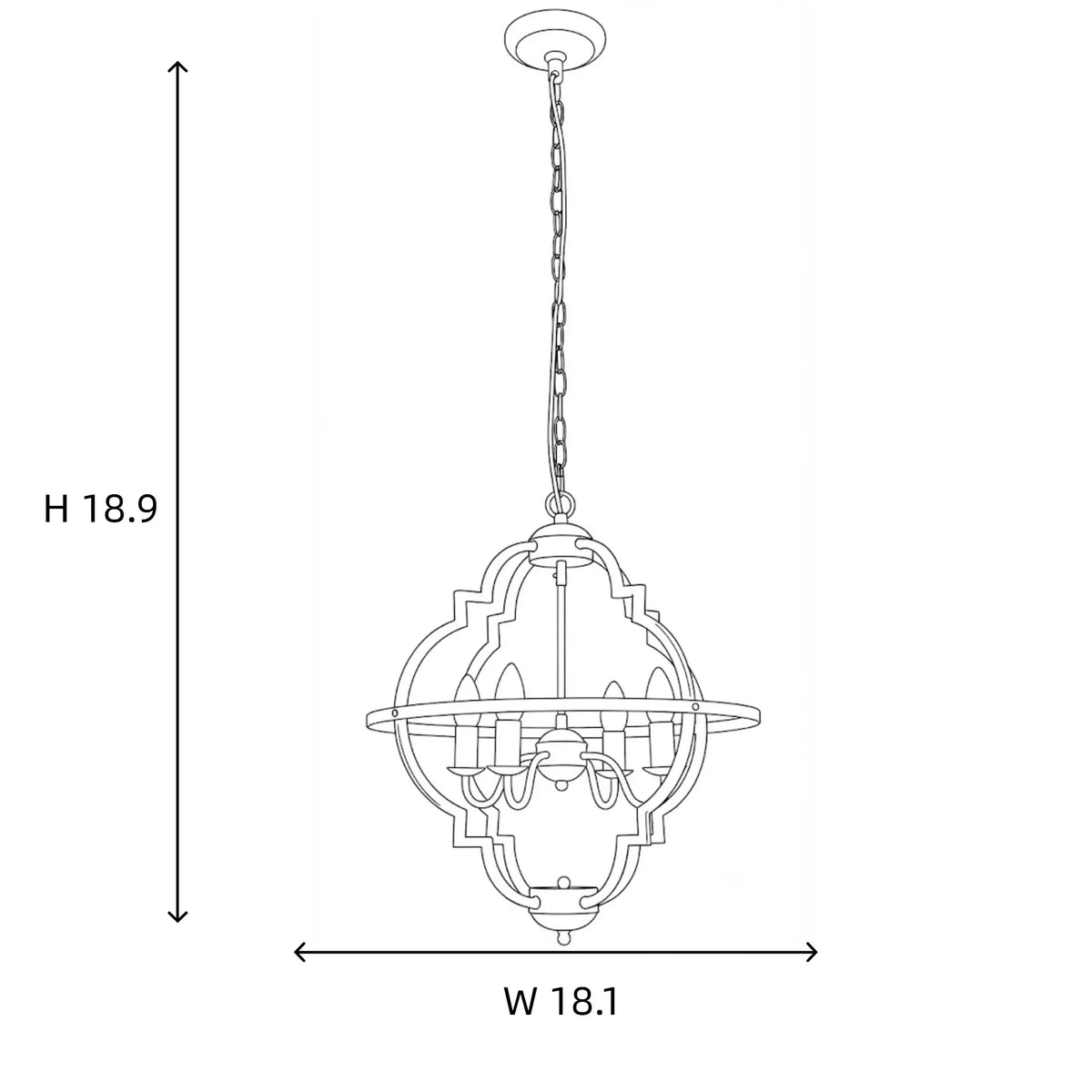4-Light Quatrefoil Cage Chandelier for Dining Room by AUVIELIGHT