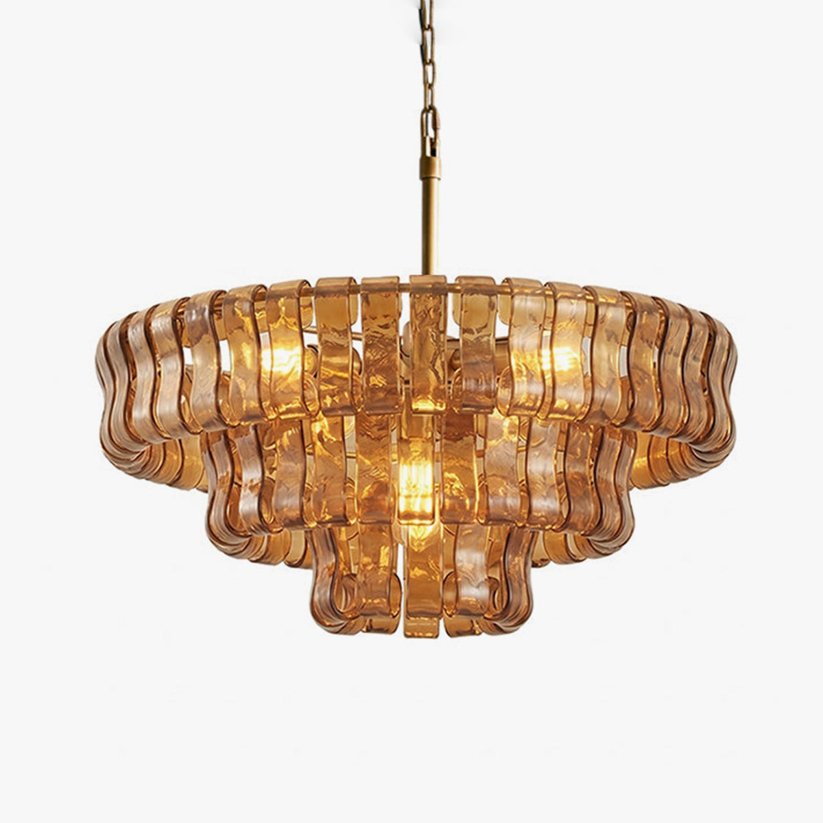 Ribbon Chandelier in glass for Dining Room by AUVIELIGHT