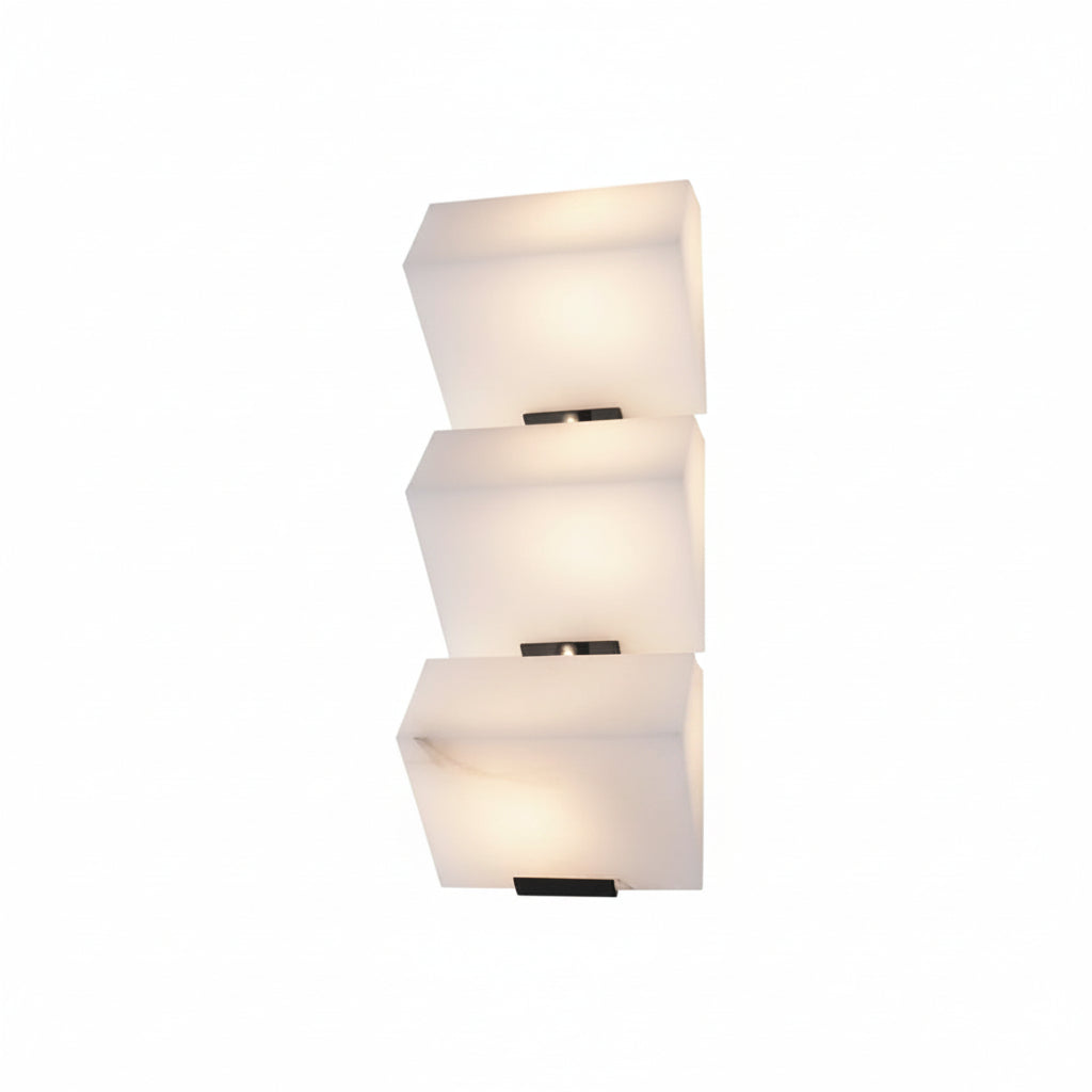Tiered Wall Sconce in alabaster for Hallway by AUVIELIGHT