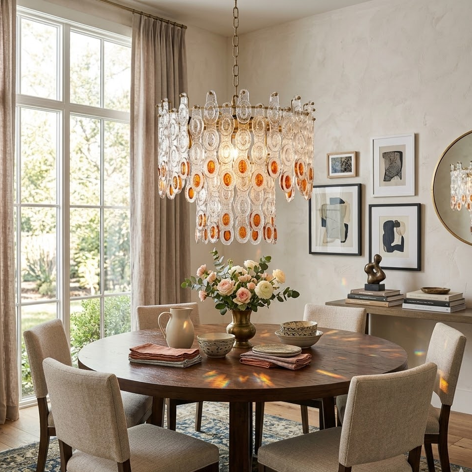 Link Geometric Chandelier for Dining Room by AUVIELIGHT