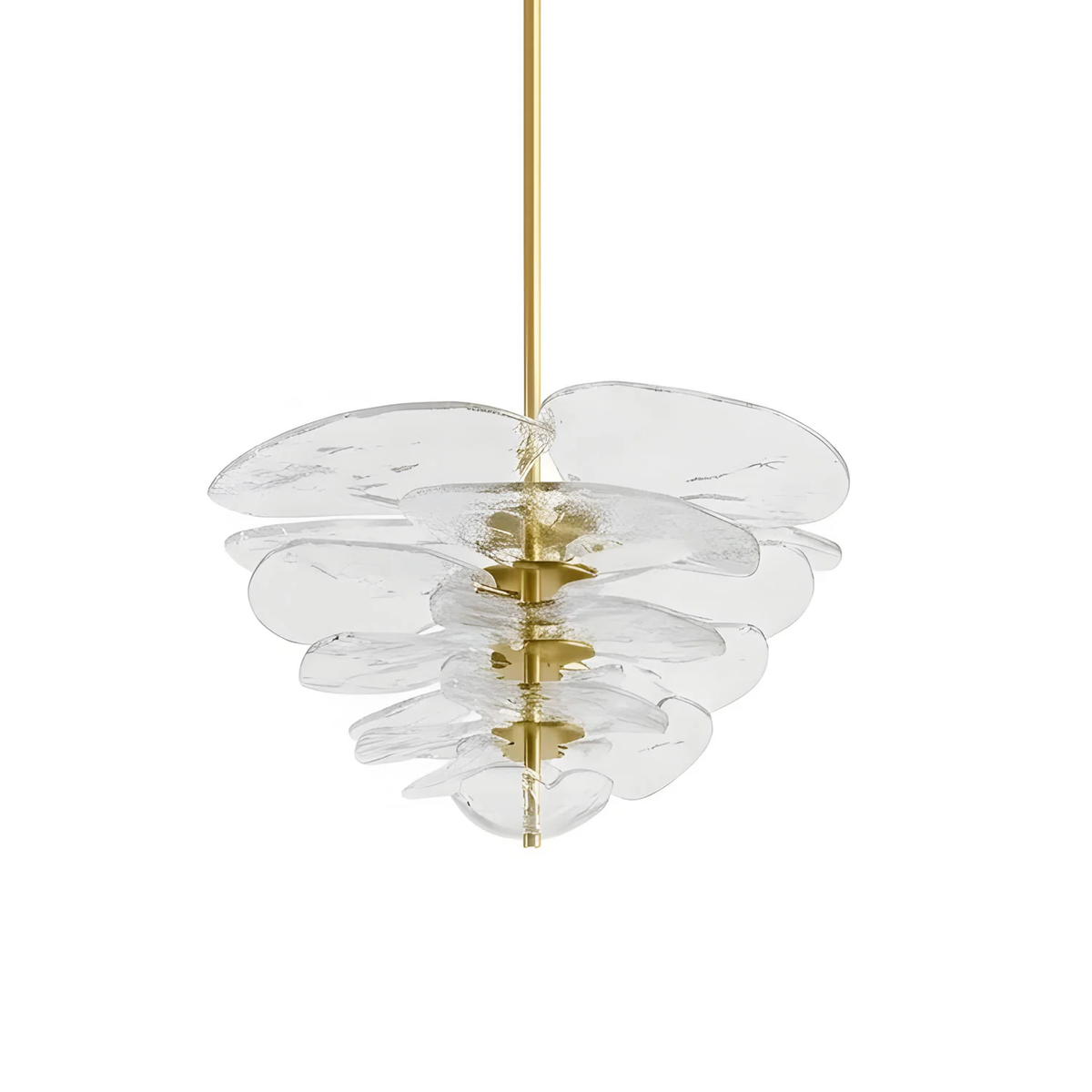 Lotus Leaf Chandelier for Dining Room by AUVIELIGHT, 4 layers Dia 82cm x H 37cm / Dia 32.3″ x H 14.6″ / Clear