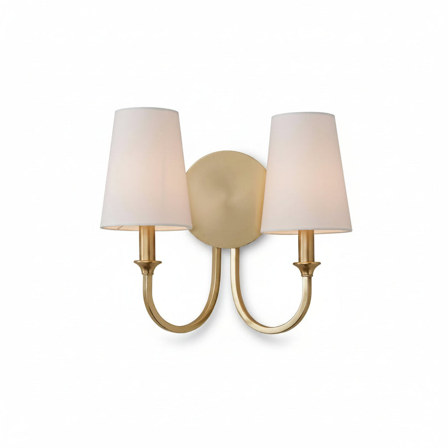 Thalia Dual Wall Sconce in linen for Hallway by AUVIELIGHT