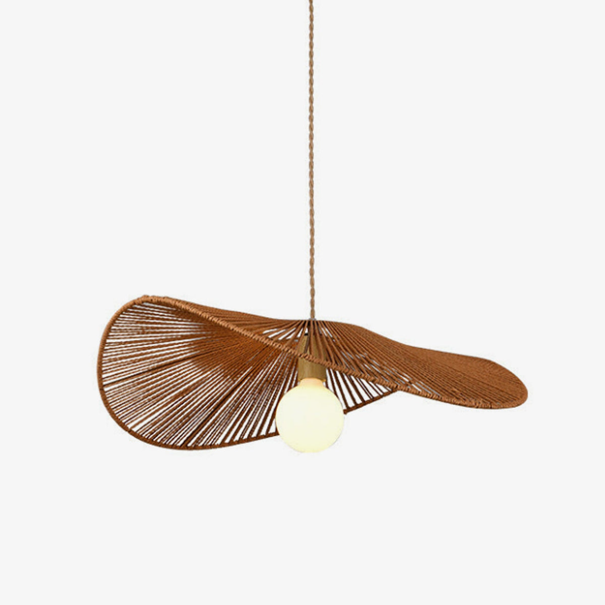 Wide-Brim Woven Pendant Light for Kitchen Island by AUVIELIGHT