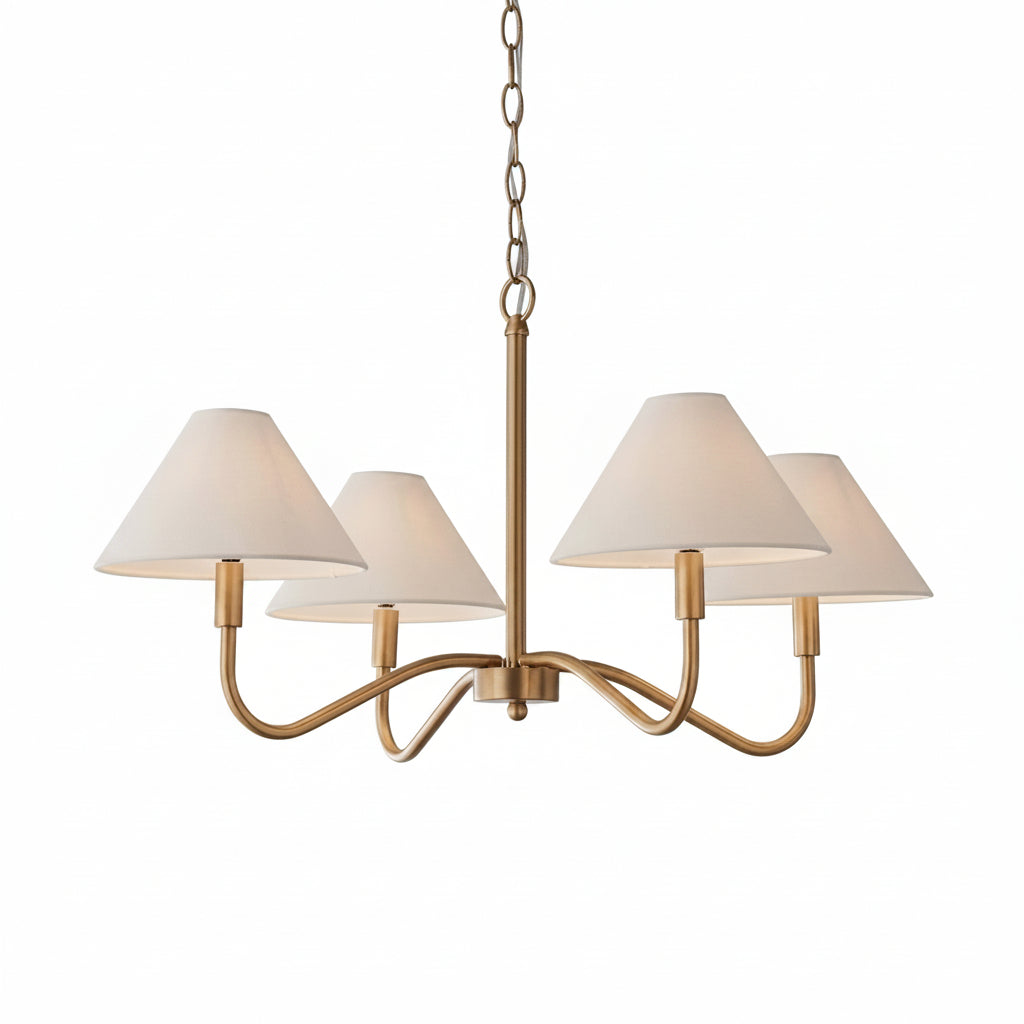 Thalia Shaded Chandelier in linen for Dining Room by AUVIELIGHT