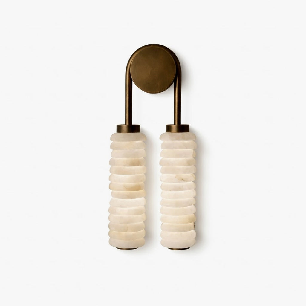 Twin Wall Sconce in alabaster for Hallway by AUVIELIGHT