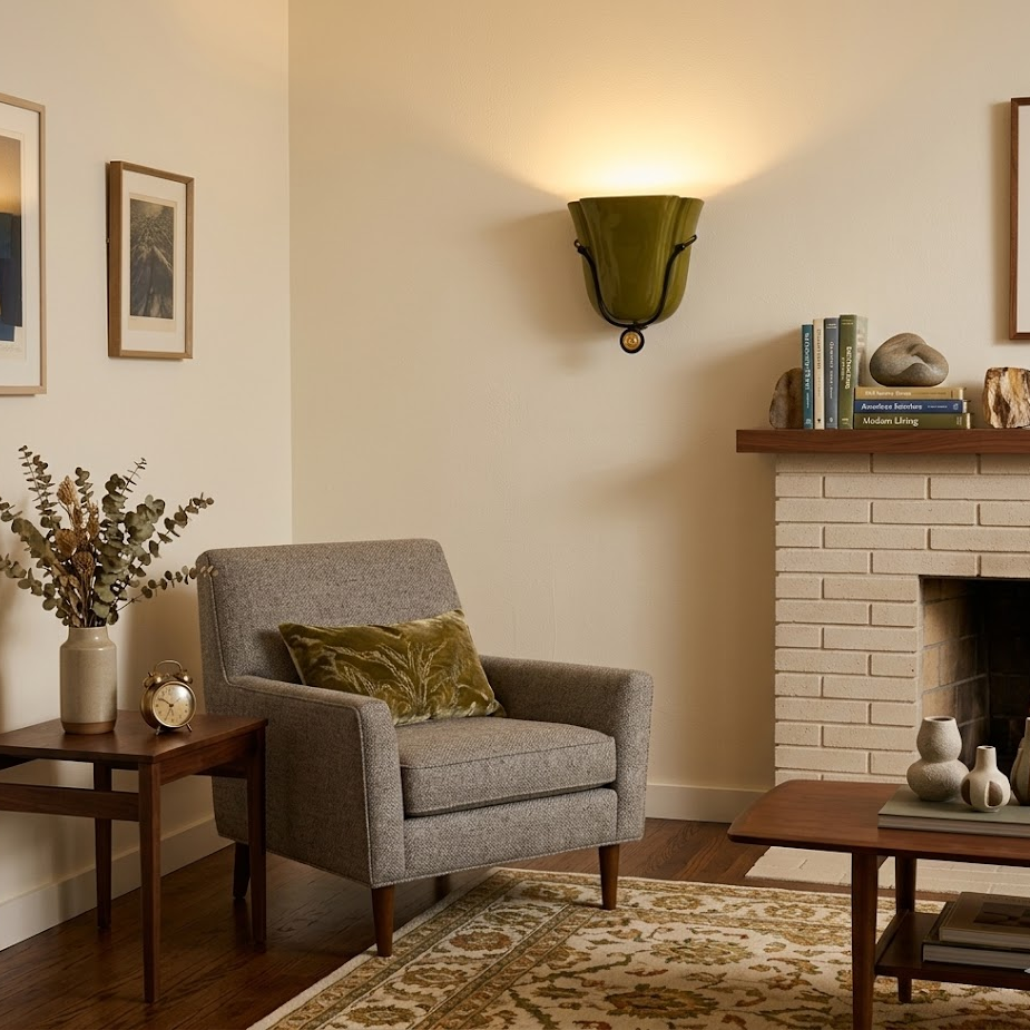 Tulip Wall Sconce in ceramic for Hallway by AUVIELIGHT