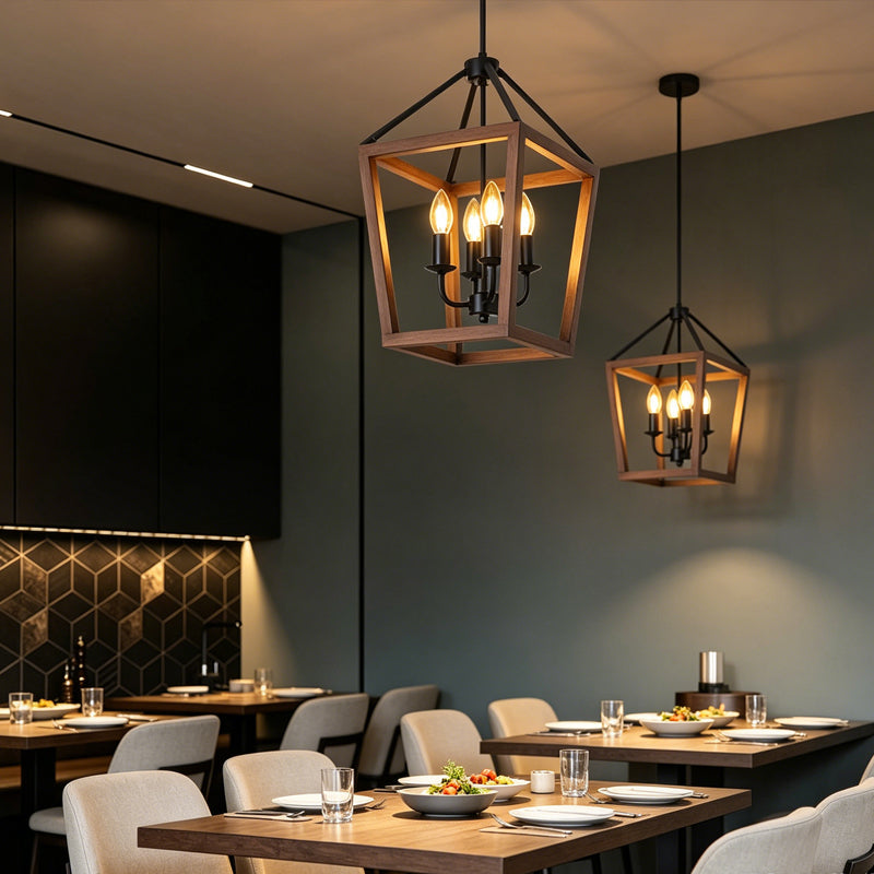 Open Cage Chandelier for Dining Room by AUVIELIGHT