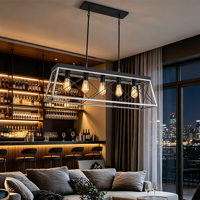 5-Light Linear Chandelier for Dining Room by AUVIELIGHT