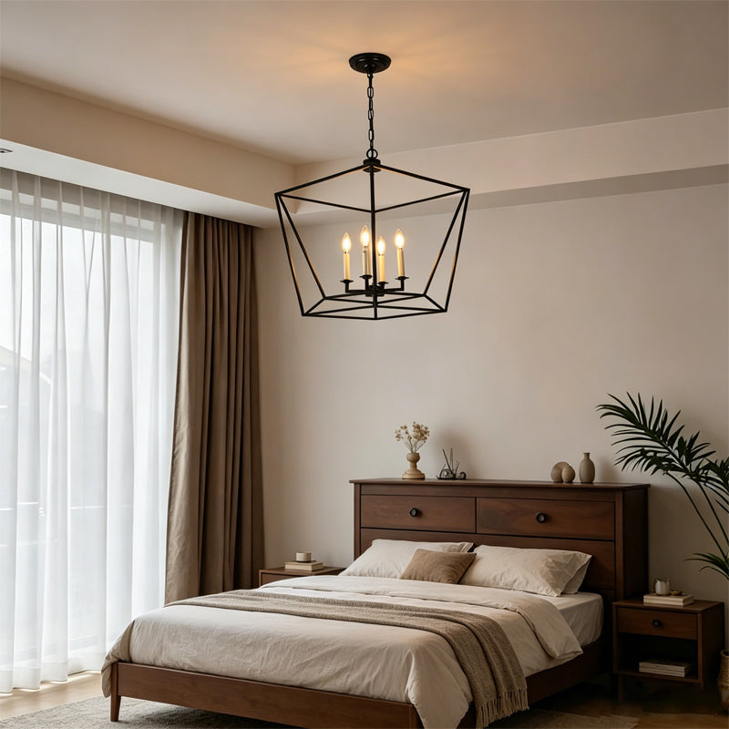 Geometric Cage Chandelier for Dining Room by AUVIELIGHT