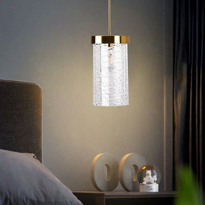 Cylinder Pendant Light in textured glass for Kitchen Island by AUVIELIGHT
