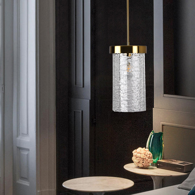 Cylinder Pendant Light in textured glass for Kitchen Island by AUVIELIGHT