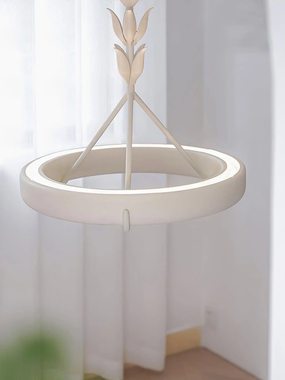 Plaster Chandelier in white for Dining Room by AUVIELIGHT