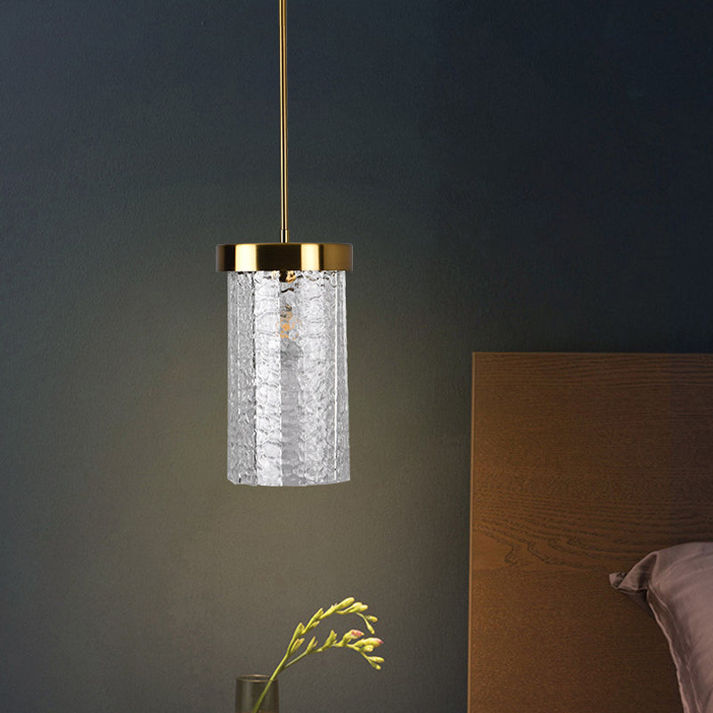Cylinder Pendant Light in textured glass for Kitchen Island by AUVIELIGHT